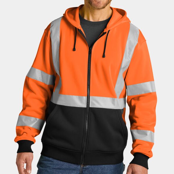 A107 Class 3 Heavy Duty Fleece Full Zip Hoodie Thumbnail