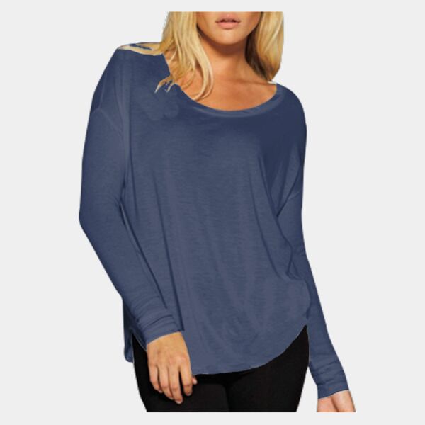 Women’s Flowy 2x1 Ribbed Long Sleeve Tee Thumbnail