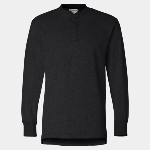 Men's Vintage Brushed Jersey Henley Thumbnail