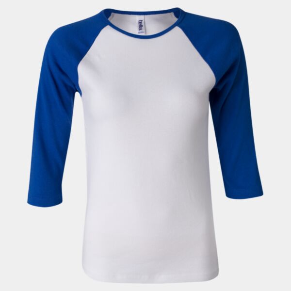 Women’s 1X1 Baby Rib Raglan Three-Quarter Sleeve Tee Thumbnail