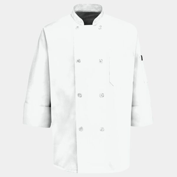 Eight Pearl Button Chef Coat with Thermometer Pocket Thumbnail