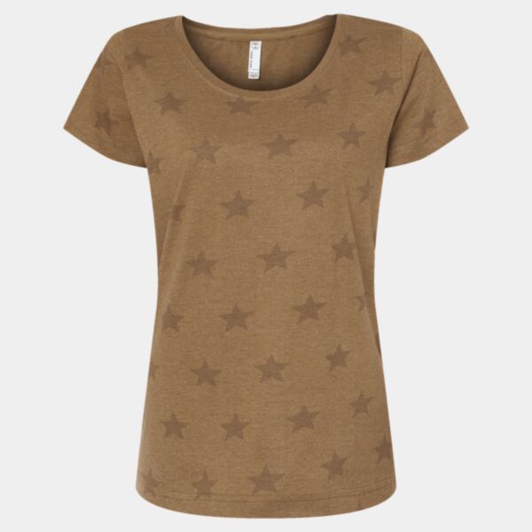 Women's Star Print Scoop Neck Tee Thumbnail