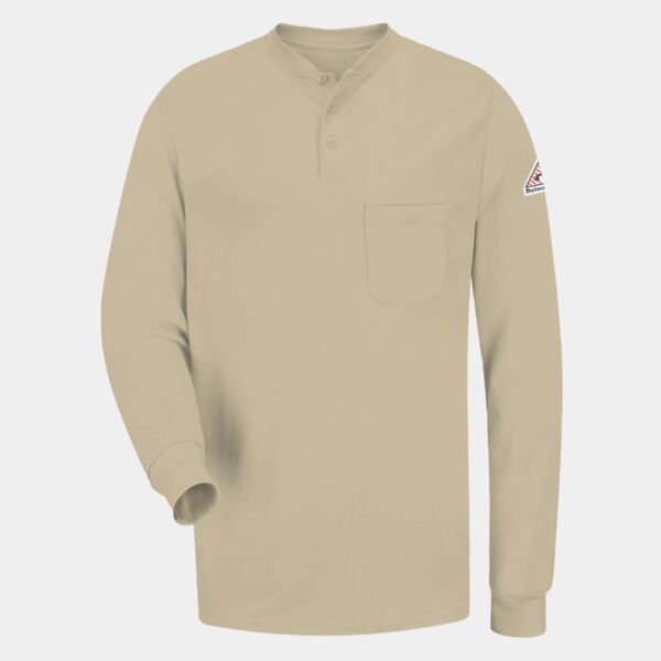Men's Long Sleeve Tagless Henley Shirt Thumbnail