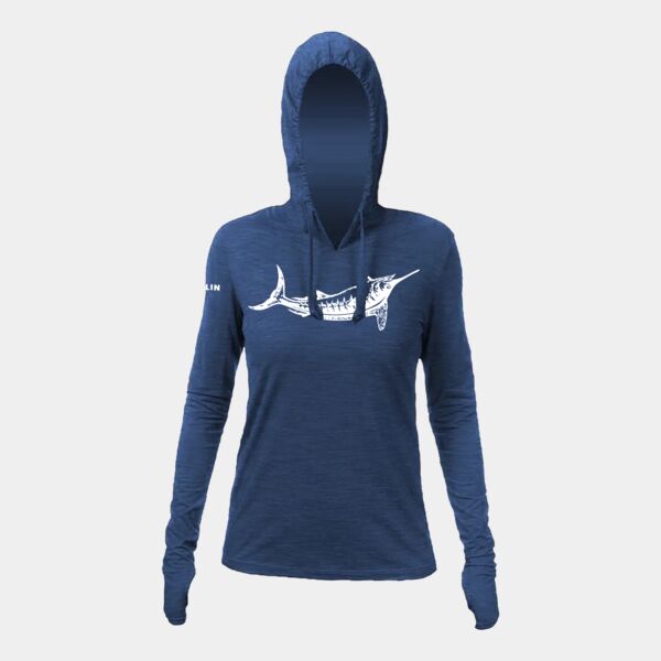 Female Custom Back Anetik Pro Tech Hooded Long Sleeve T-Shirt Thumbnail